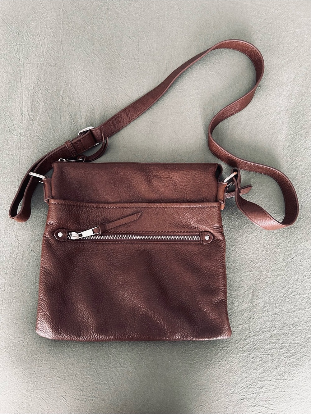 Vintage Danier Leather Crossbody Bag in Rich Chocolate Brown